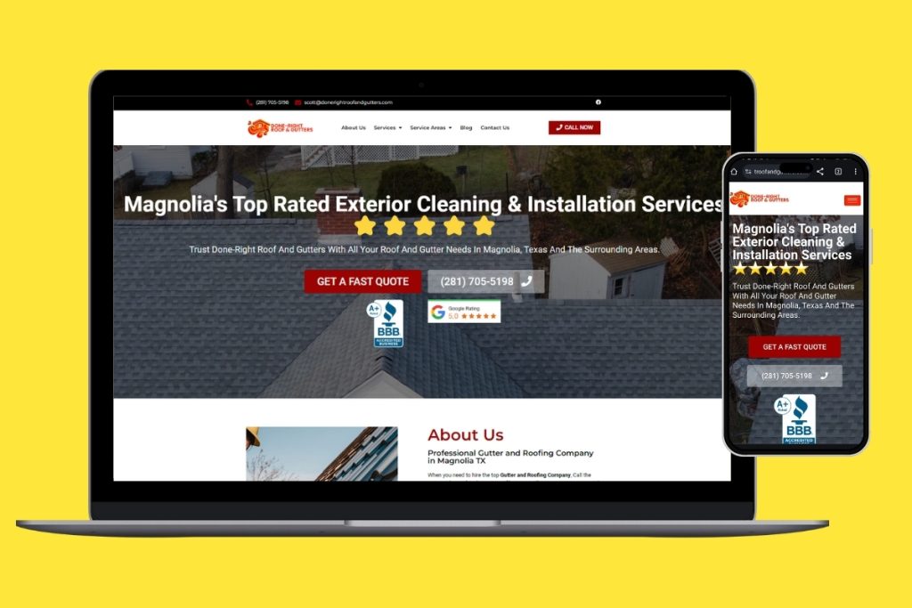 gutter company web design and seo