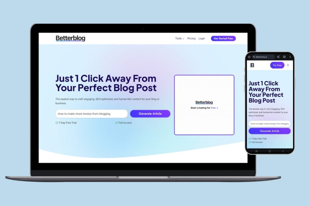 betterblog ai website design