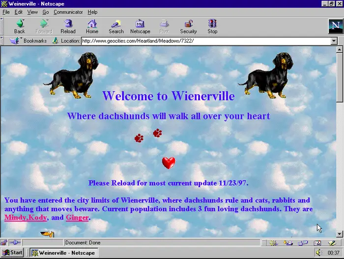 old website geocities