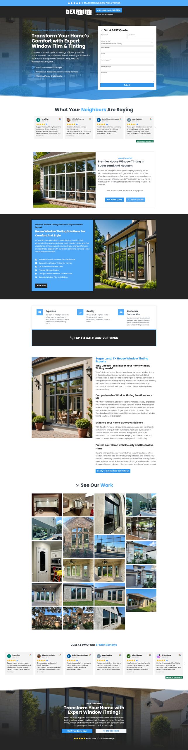 texatint landing page